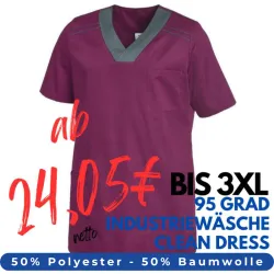 HERREN - KASACK 1344 von LEIBER / Farbe: beere/anthrazit / 50 % Polyester 50 % Baumwolle