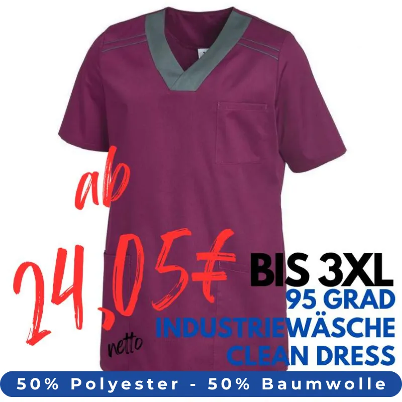 HERREN - KASACK 1344 von LEIBER / Farbe: beere/anthrazit / 50 % Polyester 50 % Baumwolle | MEIN-KASACK.de - KASACK - KASACKS