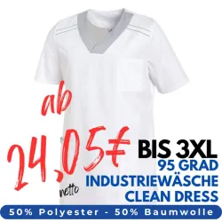 HERREN - KASACK 1344 von LEIBER / Farbe: weiß/silber / 50 % Polyester 50 % Baumwolle