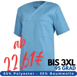 HERREN - KASACK 2451 von LEIBER / Farbe: türkis / 65 % Polyester 35 % Baumwolle