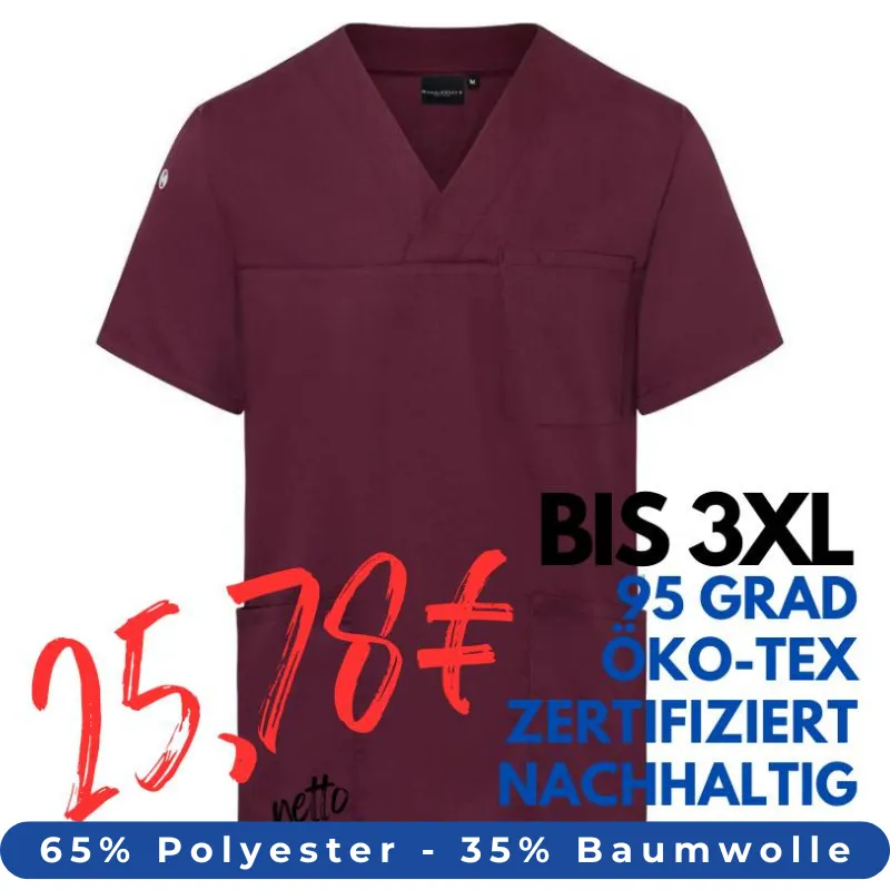 HERREN - KASACK KS 65 - ESSENTIAL von KARLOWSKY / Farbe: aubergine / 65% Polyester-35% Baumwolle-150 g | MEIN-KASACK.de - KASACK - KASACKS