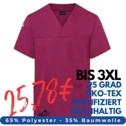 HERREN - KASACK KS 65 - ESSENTIAL von KARLOWSKY / Farbe: fuchsia / 65% Polyester-35% Baumwolle-150 g