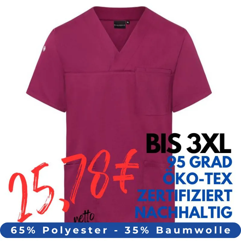HERREN - KASACK KS 65 - ESSENTIAL von KARLOWSKY / Farbe: fuchsia / 65% Polyester-35% Baumwolle-150 g | MEIN-KASACK.de - KASACK - KASACKS