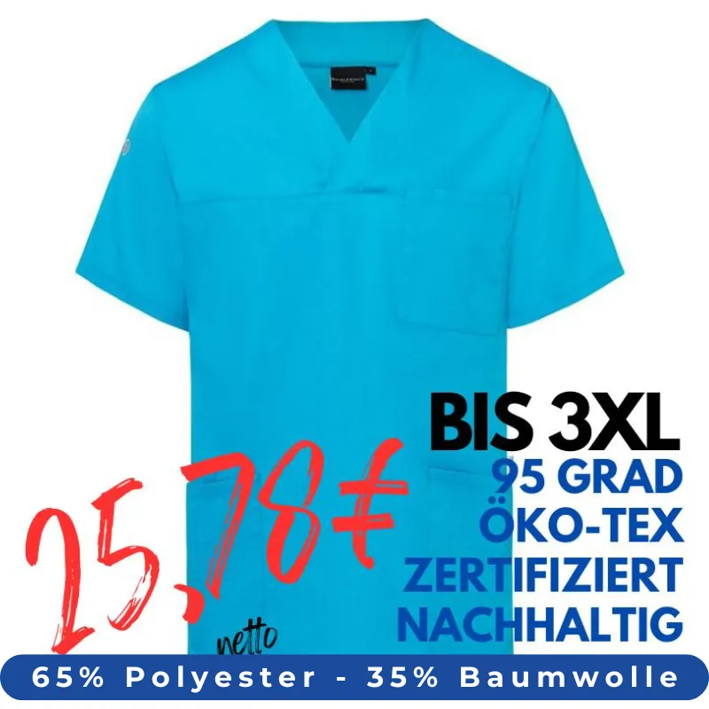 HERREN - KASACK KS 65 - ESSENTIAL von KARLOWSKY / Farbe: pazifikblau / 65% Polyester-35% Baumwolle-150 g | MEIN-KASACK.de - KASACK - KASACKS