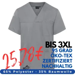 HERREN - KASACK KS 65 - ESSENTIAL von KARLOWSKY / Farbe: platingrau / 65% Polyester-35% Baumwolle-150 g