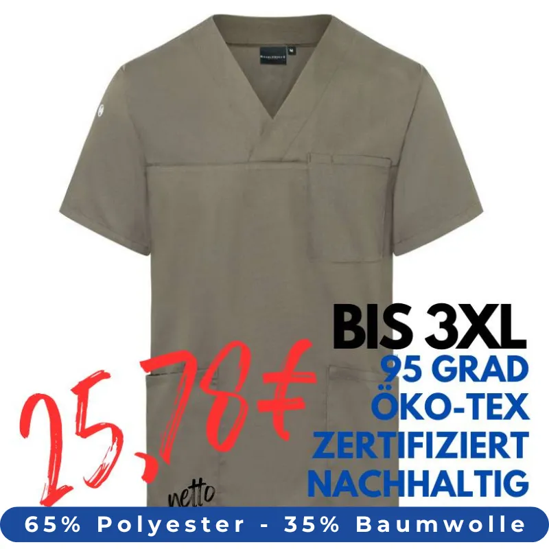 HERREN - KASACK KS 65 - ESSENTIAL von KARLOWSKY / Farbe: salbei / 65% Polyester-35% Baumwolle-150 g | MEIN-KASACK.de - KASACK - KASACKS