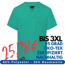 HERREN - KASACK KS 65 - ESSENTIAL von KARLOWSKY / Farbe: smaragdgrün / 65% Polyester-35% Baumwolle-150 g