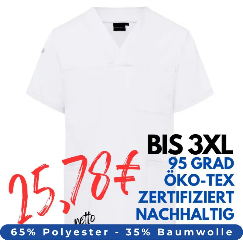 HERREN - KASACK KS 65 - ESSENTIAL von KARLOWSKY / Farbe: weiß / 65% Polyester-35% Baumwolle-150 g | MEIN-KASACK.de - KASACK - KASACKS