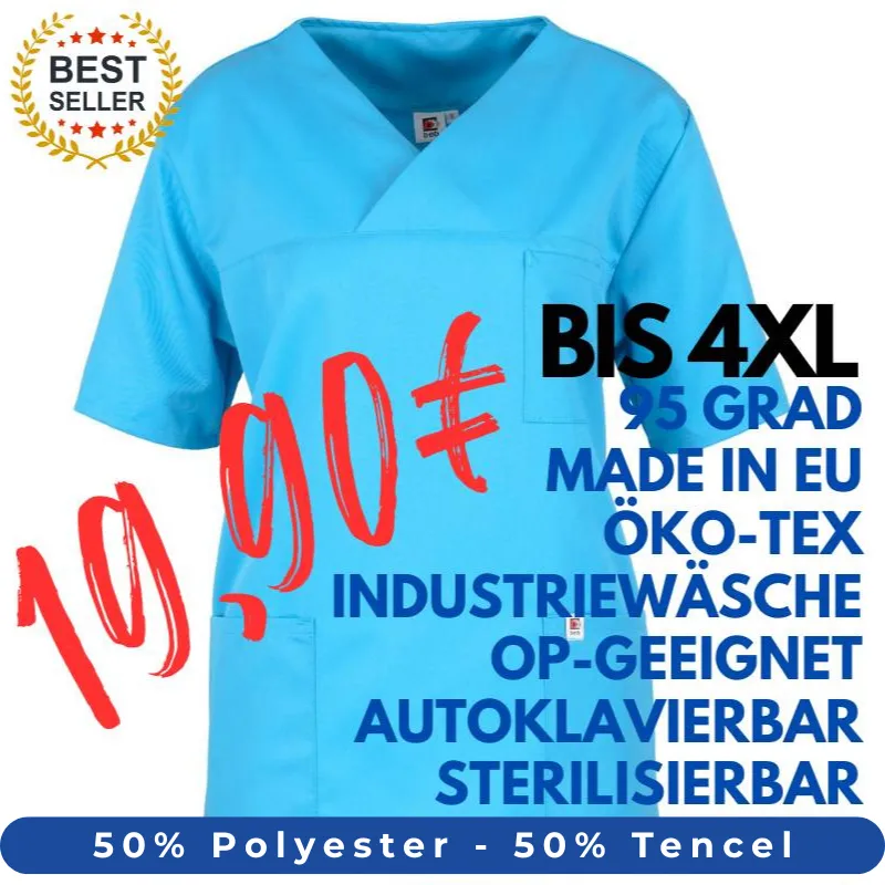 HERREN - OP - KASACK 2700 von MEIN-KASACK.de / Farbe: azur / 50% Polyester - 50% Tencel - 200g/m² | MEIN-KASACK.de - KASACK - KASACKS