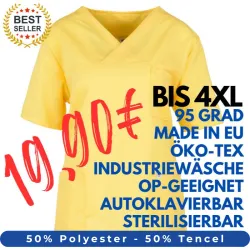 HERREN - OP - KASACK 2700 von MEIN-KASACK.de / Farbe: gelb / 50%PES - 50%Tencel - 200g/m²