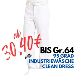 HERREN ARBEITSHOSE MEDIZIN | 2120 von LEIBER / Farbe: weiß / 65 % Polyester 35 % Baumwolle