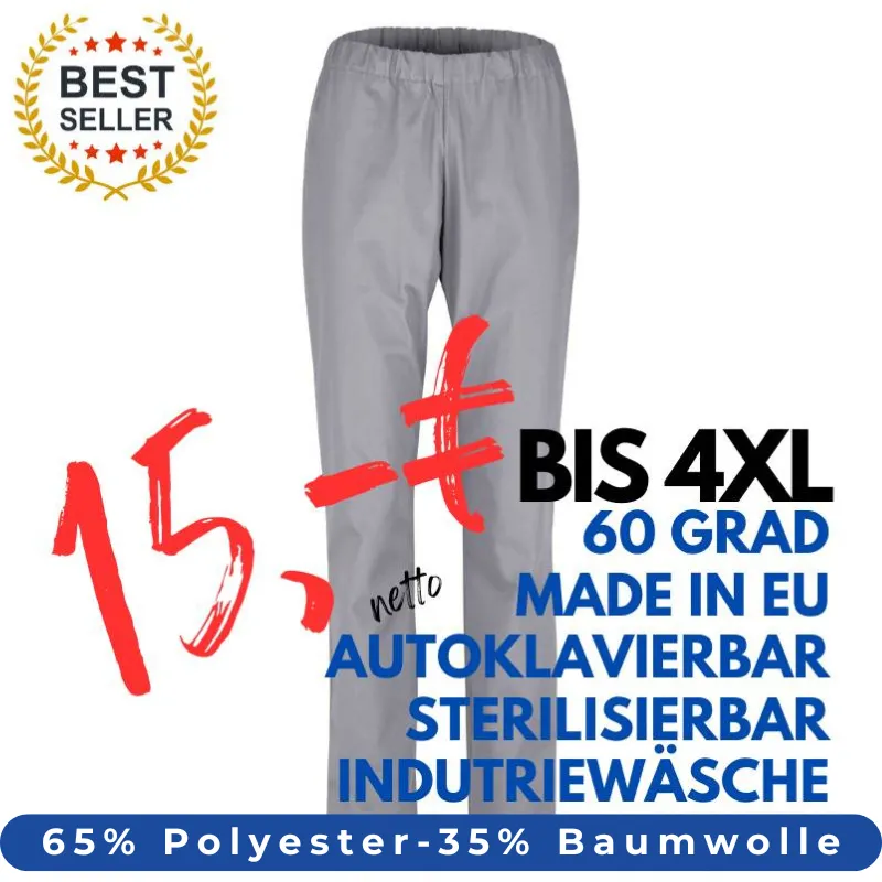HERREN ARBEITSHOSE MEDIZIN | 2648 von MEIN-KASACK.de / Farbe: grau / 65% Polyester - 35% Baumwolle - 170g/m² | MEIN-KASACK.de - KASACK - KASACKS