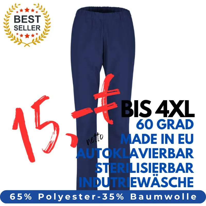 HERREN ARBEITSHOSE MEDIZIN | 2648 von MEIN-KASACK.de / Farbe: marine / 65% Polyester - 35% Baumwolle - 170g/m² | MEIN-KASACK.de - KASACK - KASACKS