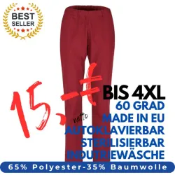 HERREN ARBEITSHOSE MEDIZIN | 2648 von MEIN-KASACK.de / Farbe: weinrot / 170g/m² - 65%PES - 35%BW