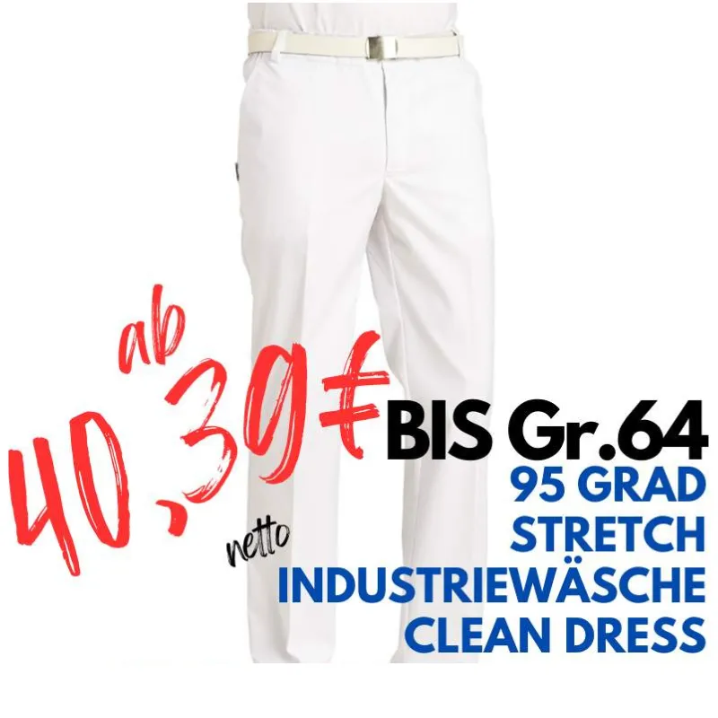 HERREN ARBEITSHOSE MEDIZIN | 6790 von LEIBER / Farbe: weiß / 48 % Baumwolle 48 % Polyester 4 % Elastolefin | MEIN-KASACK.de - KASACK - KASACKS