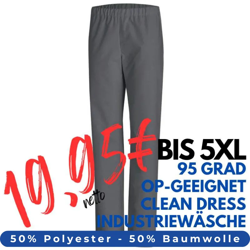 HERREN ARBEITSHOSE MEDIZIN | OP-Hose 780 von LEIBER / Farbe: anthrazit / 50 % Baumwolle 50 % Polyester | MEIN-KASACK.de - KASACK - KASACKS