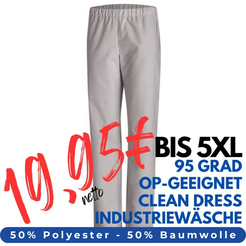 HERREN ARBEITSHOSE MEDIZIN | OP-Hose 780 von LEIBER / Farbe: hellgrau / 50 % Baumwolle 50 % Polyester | MEIN-KASACK.de - KASACK - KASACKS