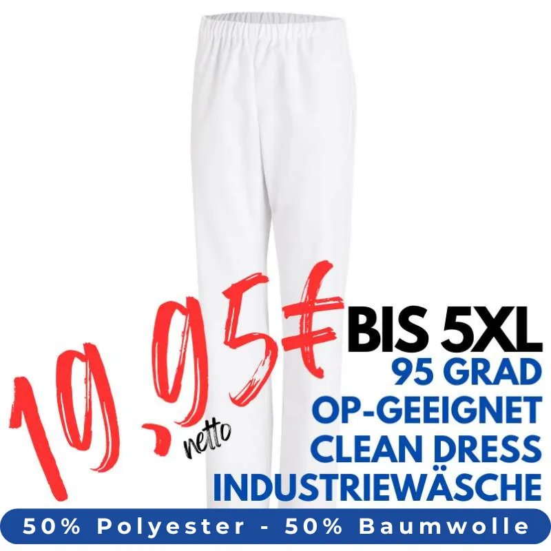 HERREN ARBEITSHOSE MEDIZIN | OP-Hose 780 von LEIBER / Farbe: weiß / 50 % Baumwolle 50 % Polyester | MEIN-KASACK.de - KASACK - KASACKS
