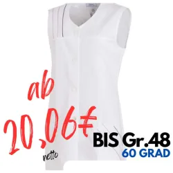 KASACK OHNE ARM 553 von LEIBER / Farbe: weiß / 65 % Polyester 35 % Baumwolle