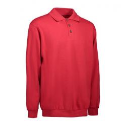 Klassisches Herren Polo-Sweatshirt 601 von ID / Farbe: rot / 70% BAUMWOLLE 30% POLYESTER - | MEIN-KASACK.de | kasack | k