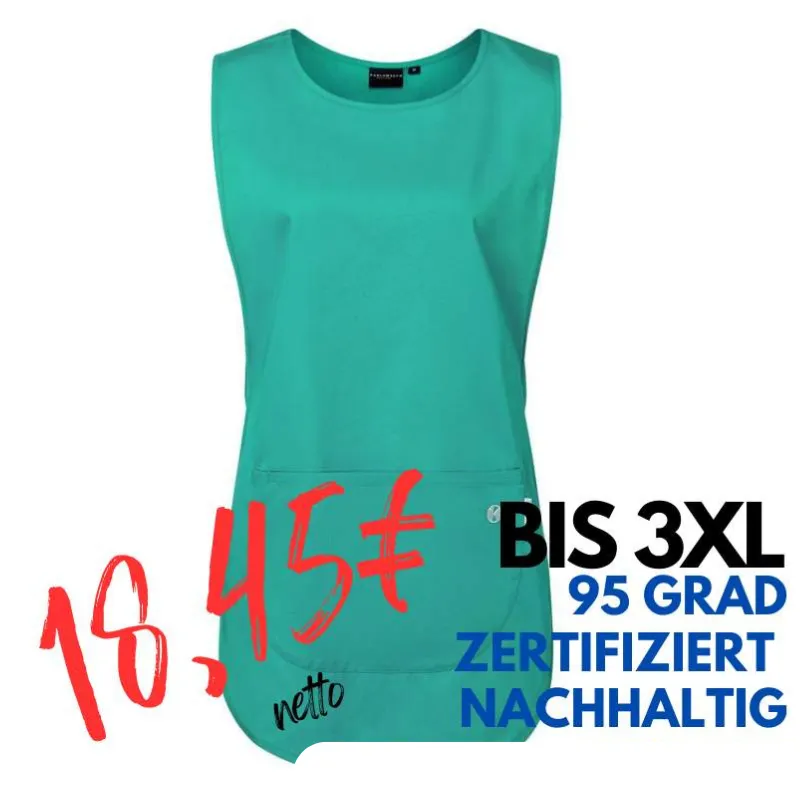 Überwurfschürze KS 64 - ESSENTIAL von KARLOWSKY / Farbe: smaragdgrün / 65% Polyester-35% Baumwolle-150 g | MEIN-KASACK.de - KASACK - KASACKS