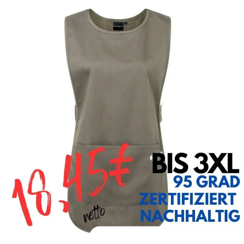 Überwurfschürze KS 64 - ESSENTIAL von KARLOWSKY / Farbe: salbei / 65% Polyester-35% Baumwolle-150 g | MEIN-KASACK.de - KASACK - KASACKS