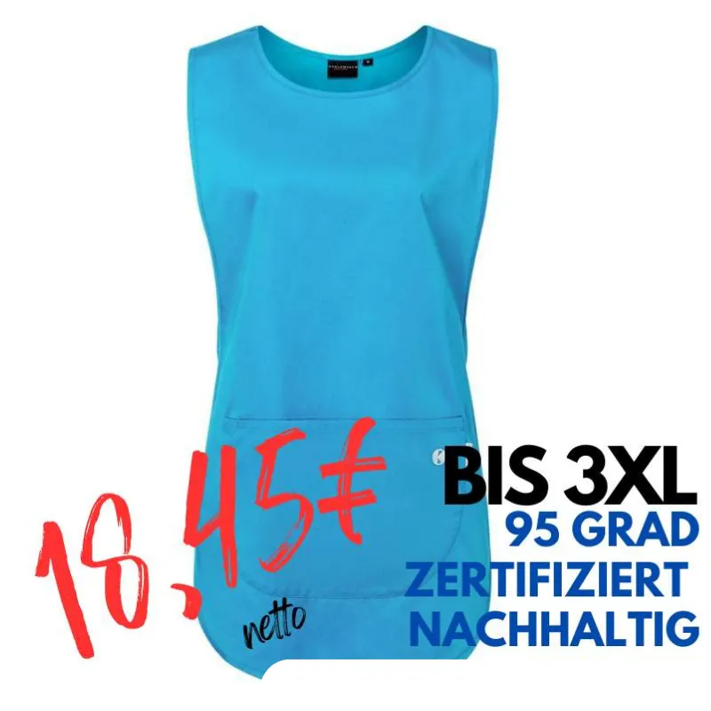 Überwurfschürze KS 64 - ESSENTIAL von KARLOWSKY / Farbe: pazifikblau / 65% Polyester-35% Baumwolle-150 g | MEIN-KASACK.de - KASACK - KASACKS