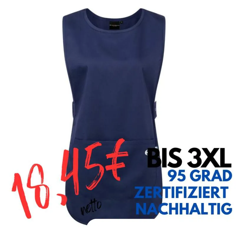 Überwurfschürze KS 64 - ESSENTIAL von KARLOWSKY / Farbe: marine / 65% Polyester-35% Baumwolle-150 g | MEIN-KASACK.de - KASACK - KASACKS