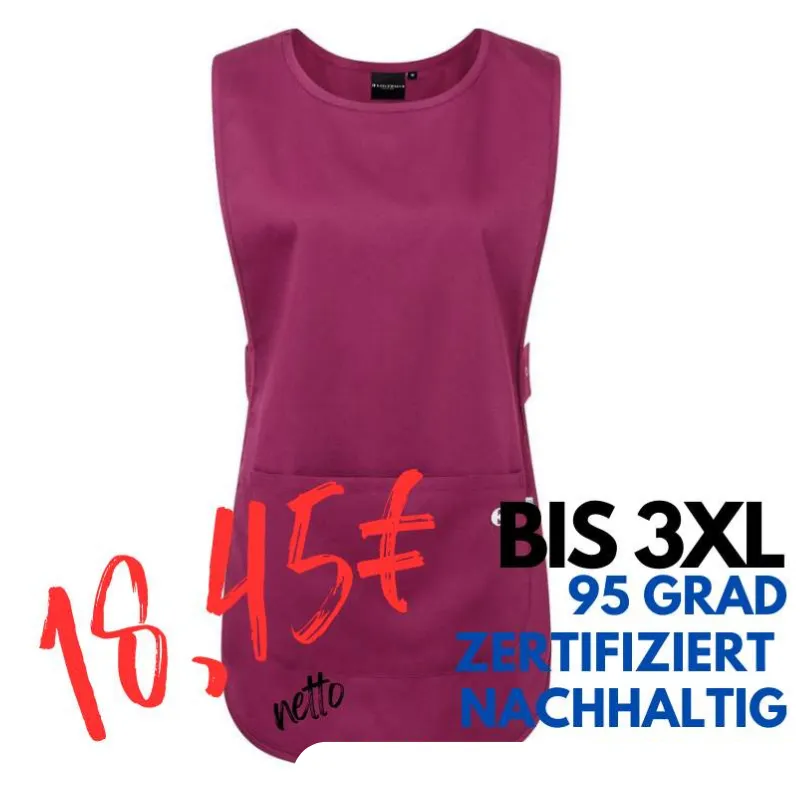 Überwurfschürze KS 64 - ESSENTIAL von KARLOWSKY / Farbe: fuchsia / 65% Polyester-35% Baumwolle-150 g | MEIN-KASACK.de - KASACK - KASACKS
