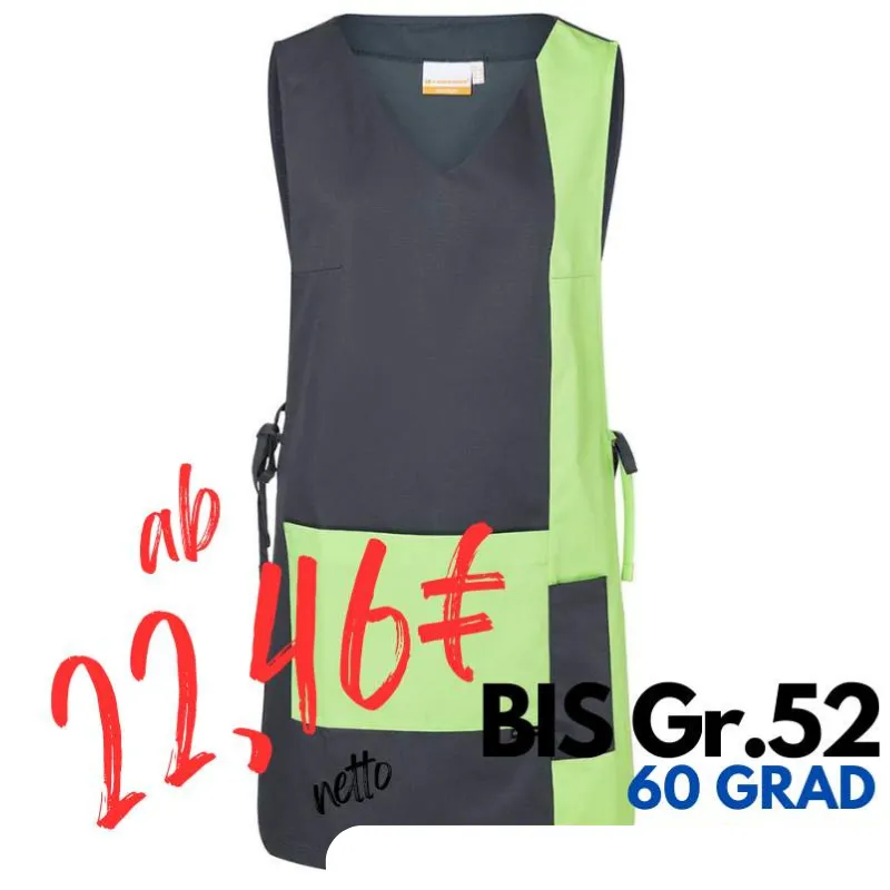 Überwurfschürze KS 38 von KARLOWSKY / Farbe: apfelgrün / 65% Polyester-35% Baumwolle-215g | MEIN-KASACK.de - KASACK - KASACKS