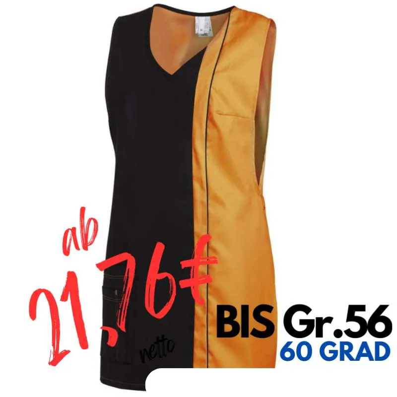 Überwurfschürze 2541 von LEIBER / Farbe: schwarz-sun / 65 % Polyester 35 % Baumwolle | MEIN-KASACK.de - KASACK - KASACKS