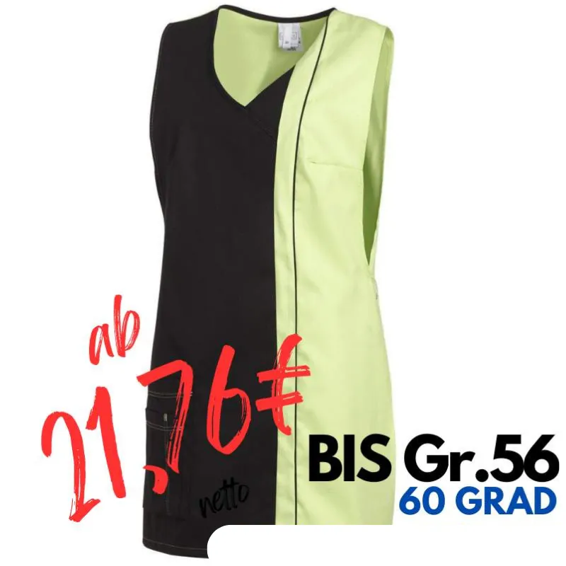 Überwurfschürze 2541 von LEIBER / Farbe: schwarz-hellgrün / 65 % Polyester 35 % Baumwolle | MEIN-KASACK.de - KASACK - KASACKS