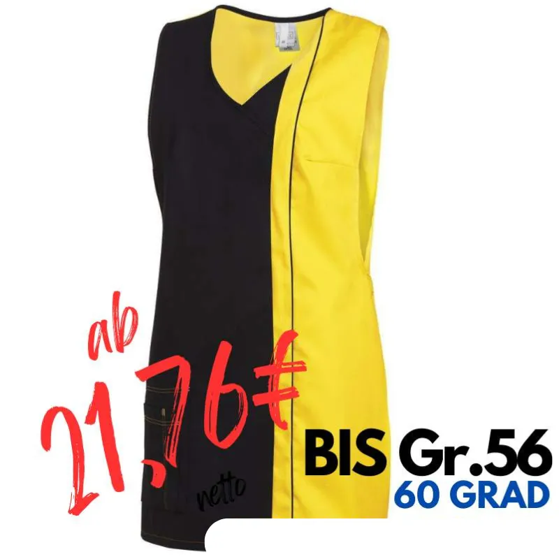 Überwurfschürze 2541 von LEIBER / Farbe: schwarz-gelb / 65 % Polyester 35 % Baumwolle | MEIN-KASACK.de - KASACK - KASACKS