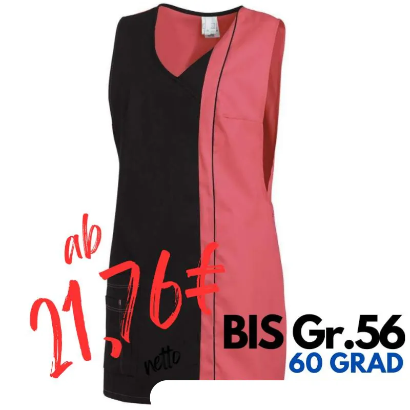 Überwurfschürze 2541 von LEIBER / Farbe: schwarz-dunkelrosa / 65 % Polyester 35 % Baumwolle | MEIN-KASACK.de - KASACK - KASACKS