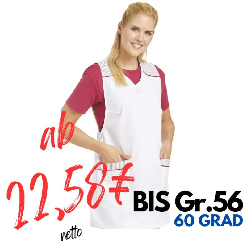 Überwurfschürze 1229 von LEIBER / Farbe: weiß / 65 % Polyester 35 % Baumwolle | MEIN-KASACK.de - KASACK - KASACKS