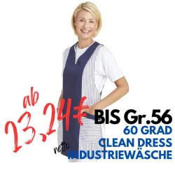 Überwurfschürze / Chasuble 264 von LEIBER / Farbe: weiß-marine / 65 % Polyester 35 % Baumwolle