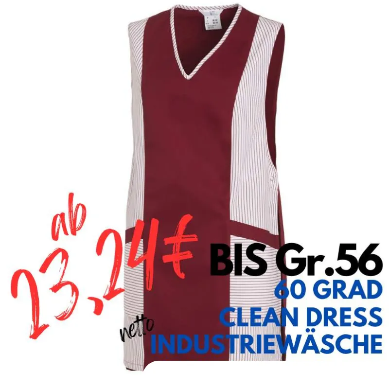 Überwurfschürze / Chasuble 264 von LEIBER / Farbe: weiß-bordeaux / 65 % Polyester 35 % Baumwolle | MEIN-KASACK.de - KASACK - KASACKS