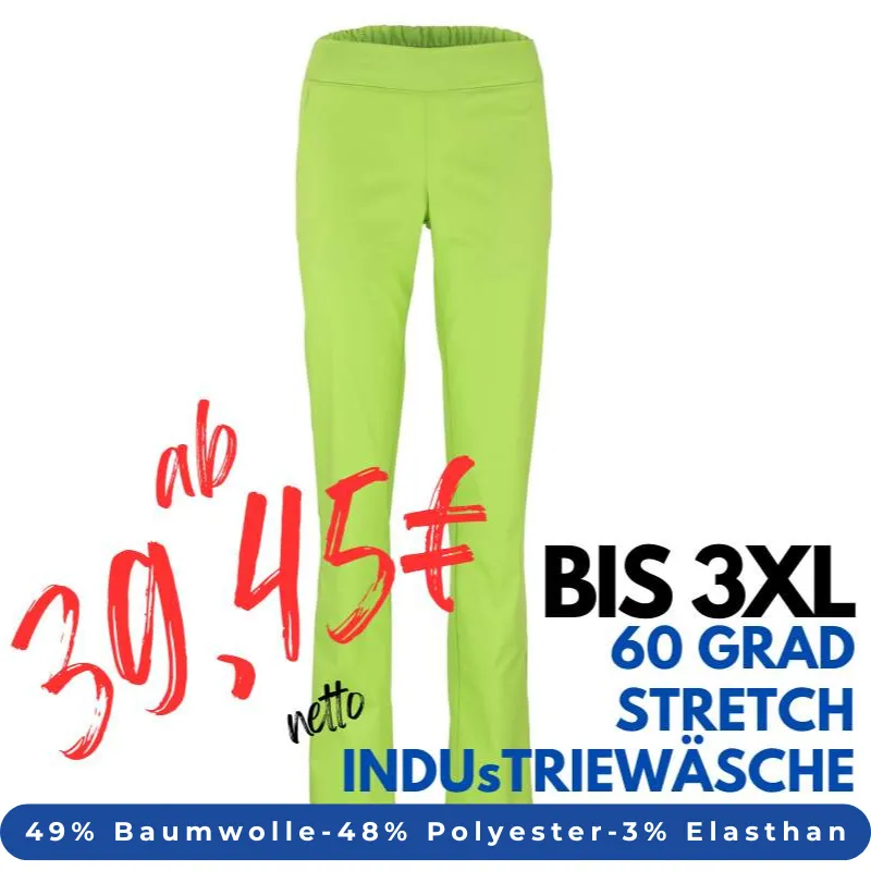 Stretch-Damenhose 2447 von MEIN-KASACK.de / Farbe: apple / Stretchgewebe - 49% Baumwolle 48% Polyester 3% Elasthan | MEIN-KASACK.de - KASACK - KASACKS