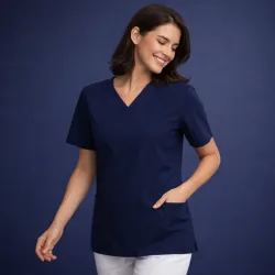 UNISEX - TENCEL - KASACK 2252 von LEIBER / Farbe: marine / 50 % Lyocell 50 % Polyester