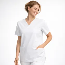 UNISEX - TENCEL - KASACK 2252 von LEIBER / Farbe: weiß / 50 % Lyocell 50 % Polyester