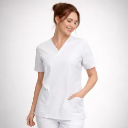 UNISEX - KASACK 2254 von LEIBER / Farbe: weiß / 65% Polyester - 35% Baumwolle