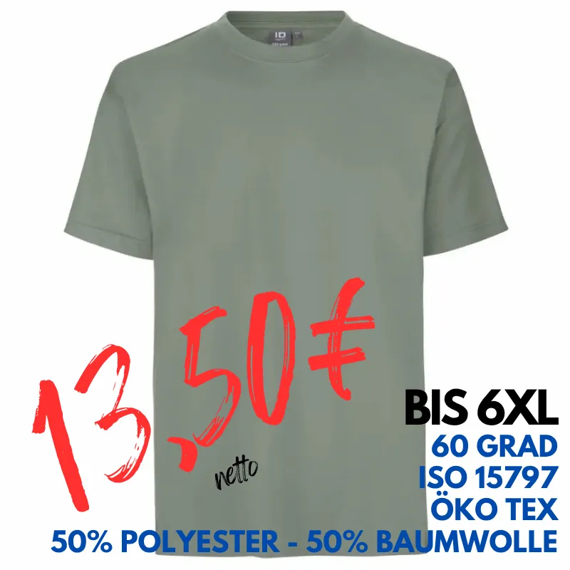 ARBEITS-T-SHIRT HERREN | PRO Wear light 310 von ID / Farbe: altgrün / 50% BAUMWOLLE 50% POLYESTER | MEIN-KASACK.de - KASACK - KASACKS