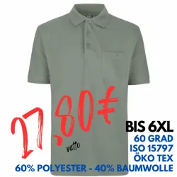 ARBEITS-POLO-SHIRT HERREN | PRO Wear 320 von ID / Farbe: altgrün / 50% BAUMWOLLE 50% POLYESTER