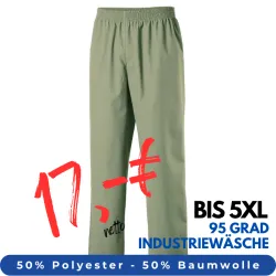 HERREN ARBEITSHOSE MEDIZIN | 330 von MEIN-KASACK.de / Farbe: sage / 50% Baumwolle, 50% Polyester, 175 g