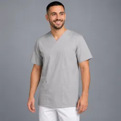HERREN - KASACK 769 von LEIBER / Farbe: hellgrau / 50 % Baumwolle 50 % Polyester
