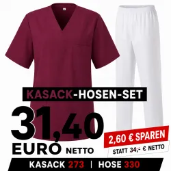 KASACK-HOSEN-SET: KASACK 273 und  SCHLUPFHOSE 330 von MEIN-KASACK.de / Farbe: BORDEAUX - WEIß