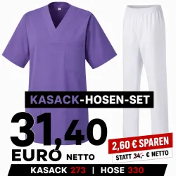 KASACK-HOSEN-SET: KASACK 273 und  SCHLUPFHOSE 330 von MEIN-KASACK.de / Farbe: LILA - WEIß