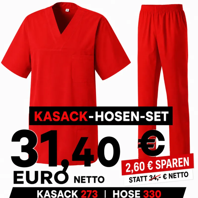 KASACK-HOSEN-SET: KASACK 273 und  SCHLUPFHOSE 330 von MEIN-KASACK.de / Farbe: ROT | MEIN-KASACK.de