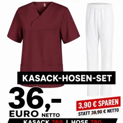KASACK-HOSEN-SET: KASACK 769 und  SCHLUPFHOSE 780 von LEIBER / Farbe: BORDEAUX - WEIß