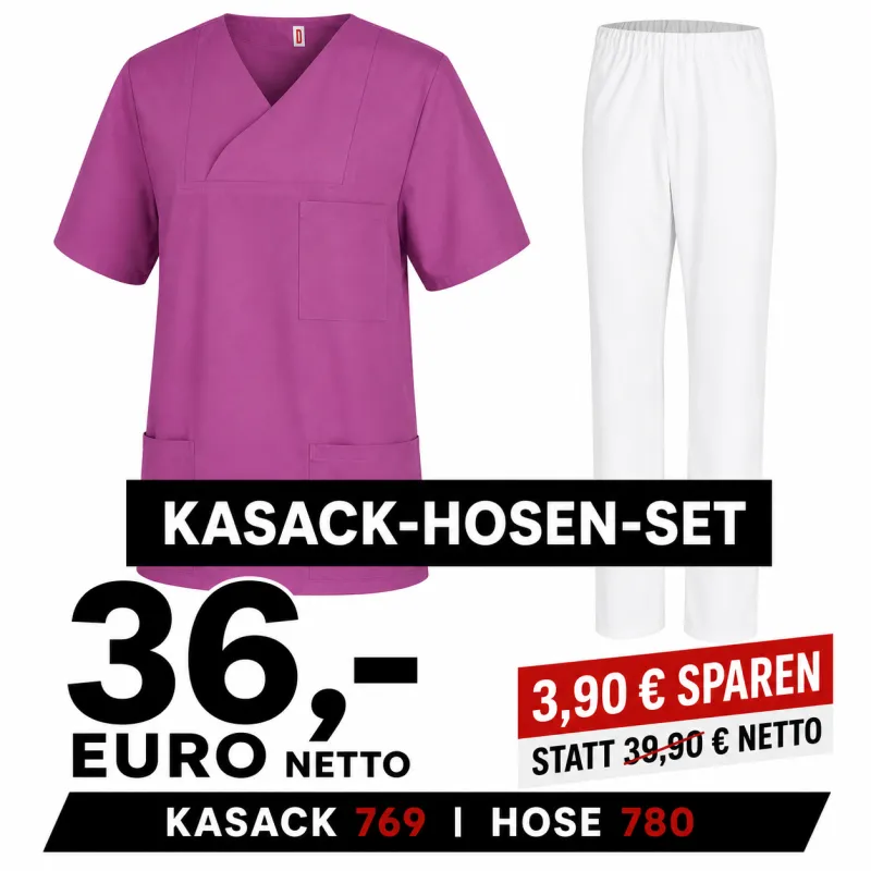 KASACK-HOSEN-SET: KASACK 769 und  SCHLUPFHOSE 780 von LEIBER / Farbe: BROMBEERE - WEIß | MEIN-KASACK.de